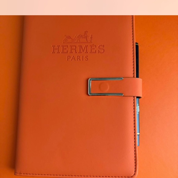 Hermes Orange Leather Notebook authentic - Picture 1 of 3